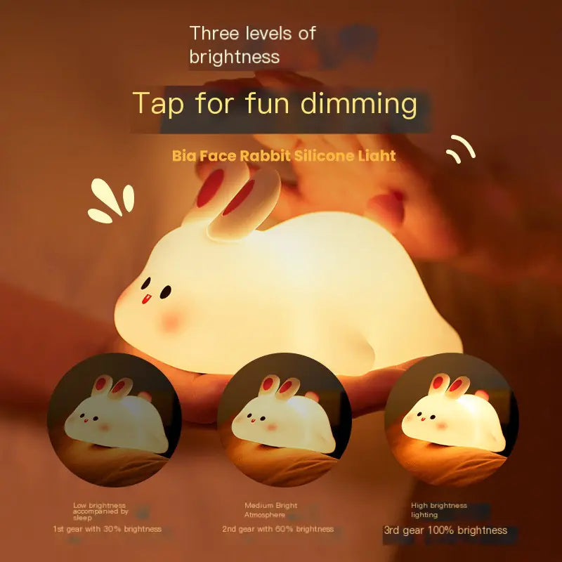 Silicone Rabbit Night Light with Sound Control Feature