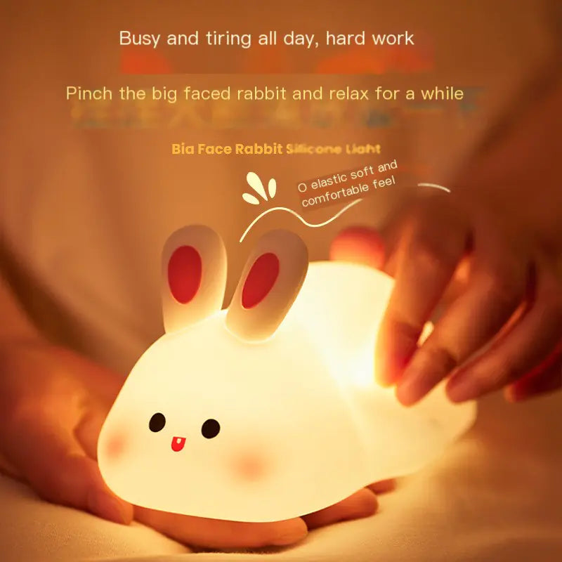 Silicone Rabbit Night Light with Sound Control Feature