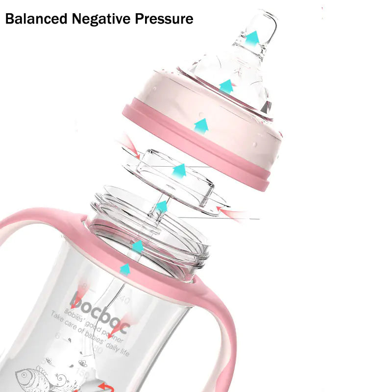 Heat-Resistant Baby Bottle with Straw and Duckbill