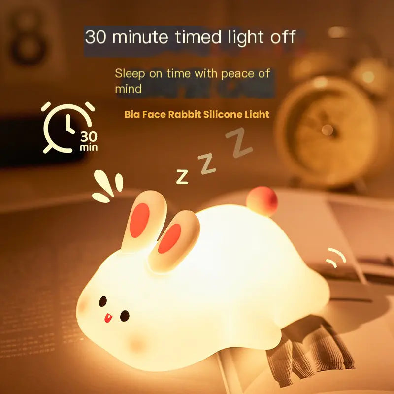 Silicone Rabbit Night Light with Sound Control Feature