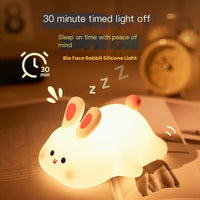 Silicone Rabbit Night Light with Sound Control Feature